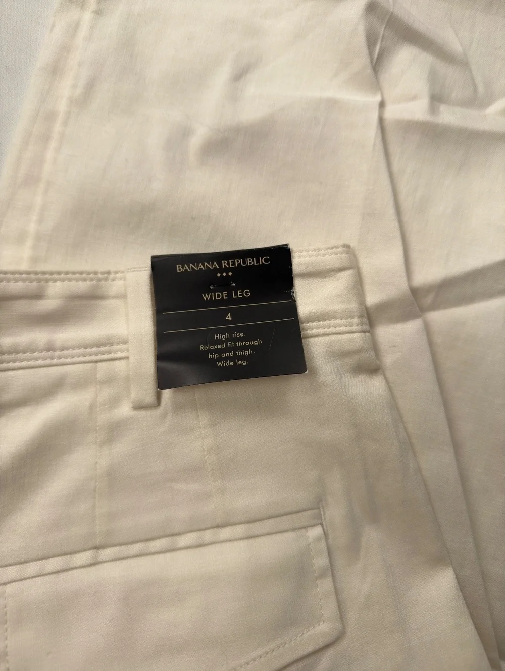 Banana Republic Wide Leg Pants Cream - Women 4 NWT